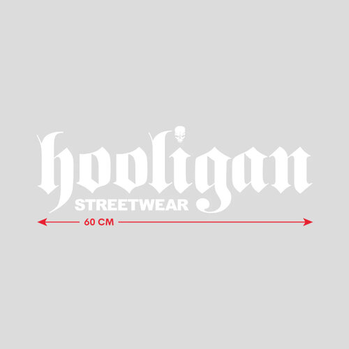 Hooligan Streetwear Hooligan Streetwear Large Car Sticker 60x30 cm (White) Hooligan Streetwear Hooligan Streetwear Large Car Sticker 60x30 cm (White)