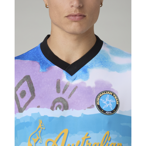Australian Australian Soccer Jersey 'Native' White/Light blue