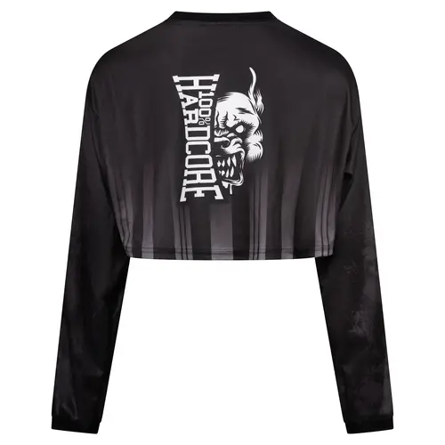 100% Hardcore 100% Hardcore Cropped Longsleeve Voetbalshirt 'Branded Rage' Zwart