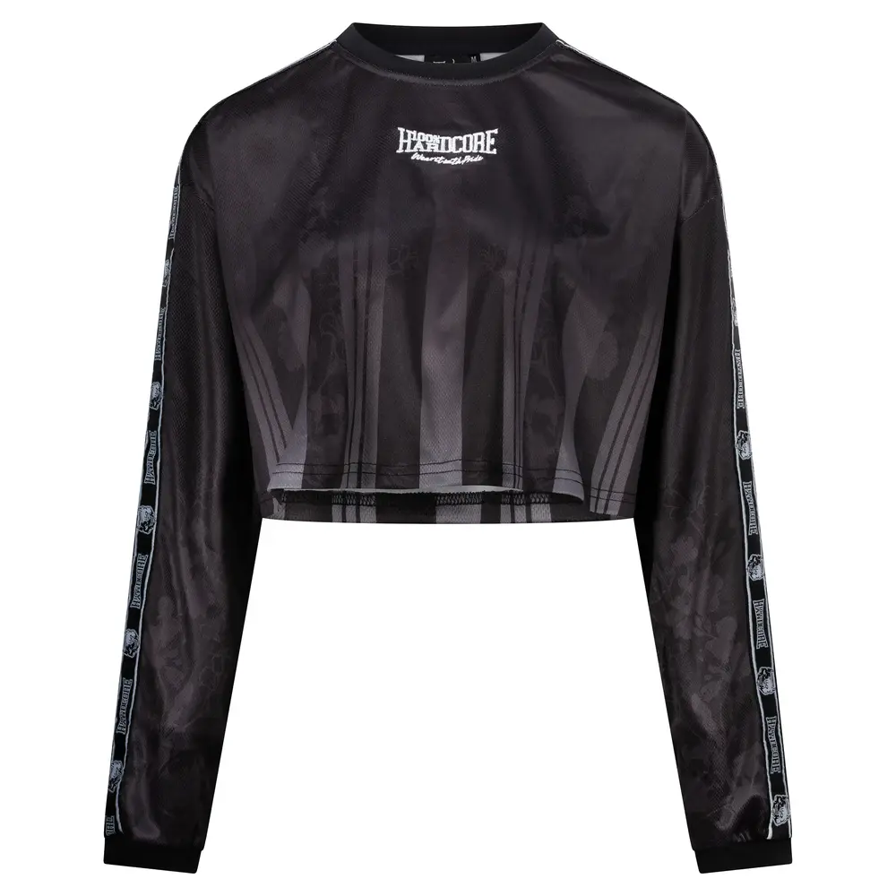 100% Hardcore 100% Hardcore Cropped Longsleeve Voetbalshirt 'Branded Rage' Zwart