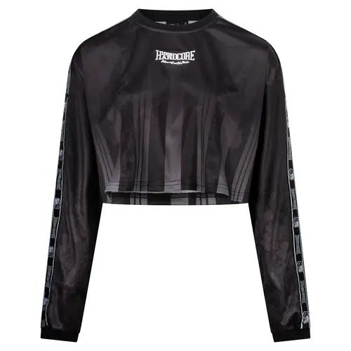 100% Hardcore 100% Hardcore Cropped Longsleeve Voetbalshirt 'Branded Rage' Zwart