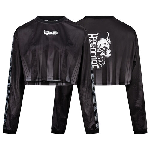 100% Hardcore 100% Hardcore Cropped Longsleeve Voetbalshirt 'Branded Rage' Zwart