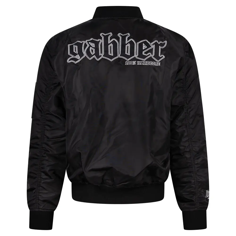 100% Hardcore 100% Hardcore Bomberjack "GABBER" Striped Zwart