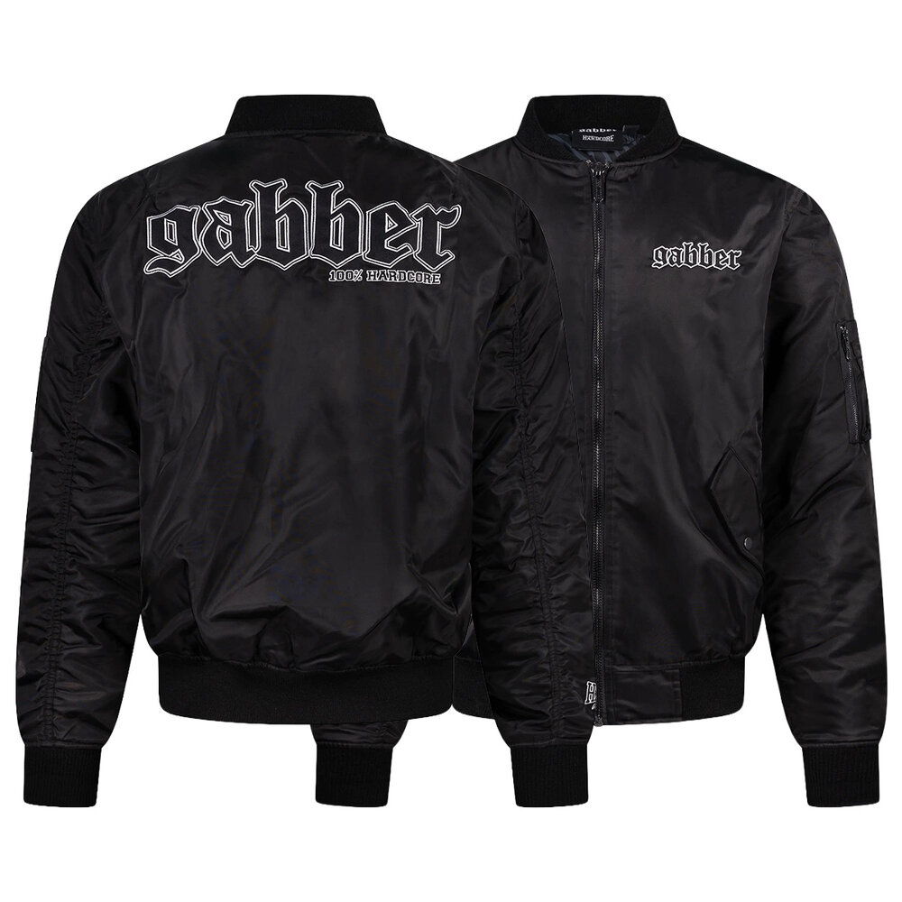 100% Hardcore 100% Hardcore Bomberjack "GABBER" Striped Zwart
