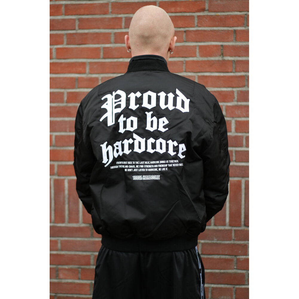 100% Hardcore 100% Hardcore Bomberjack 'Proud to be Hardcore' Zwart