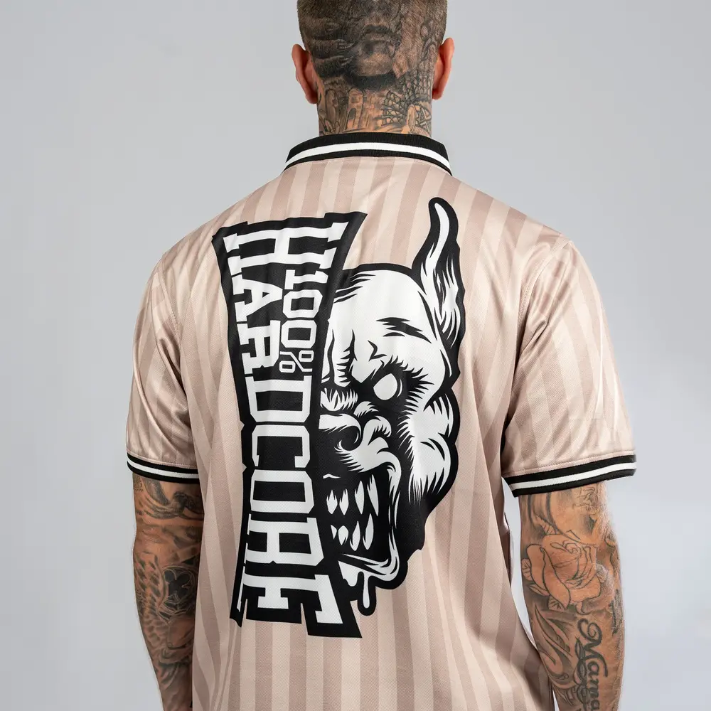 100% Hardcore 100% Hardcore Soccershirt 'Classic Striped' Sand