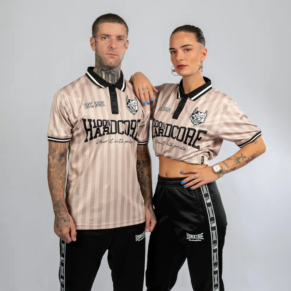 100% Hardcore 100% Hardcore Soccershirt 'Classic Striped' Sand