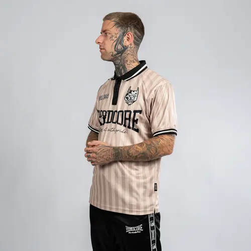 100% Hardcore 100% Hardcore Soccershirt 'Classic Striped' Sand