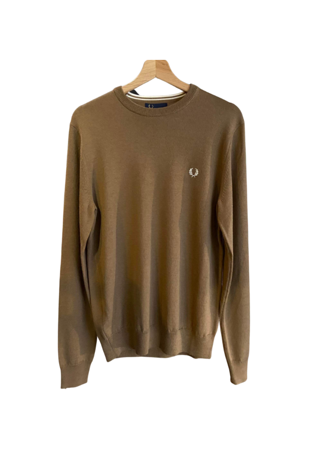 Crew neck sweater - dark caramel  S