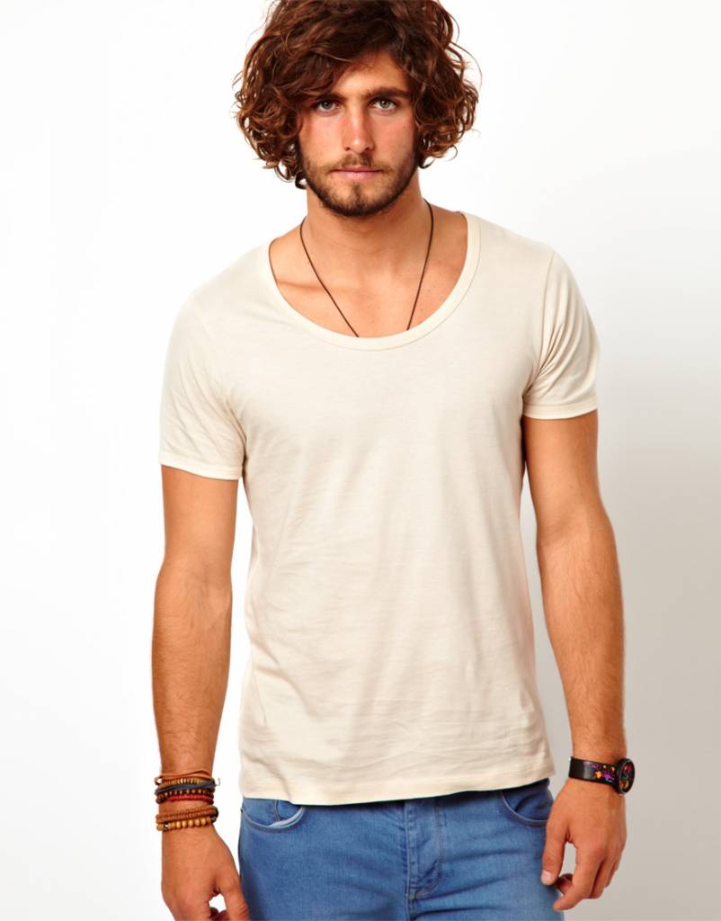 T-shirt met gebonden hals