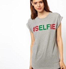 T-shirt met #selfie print