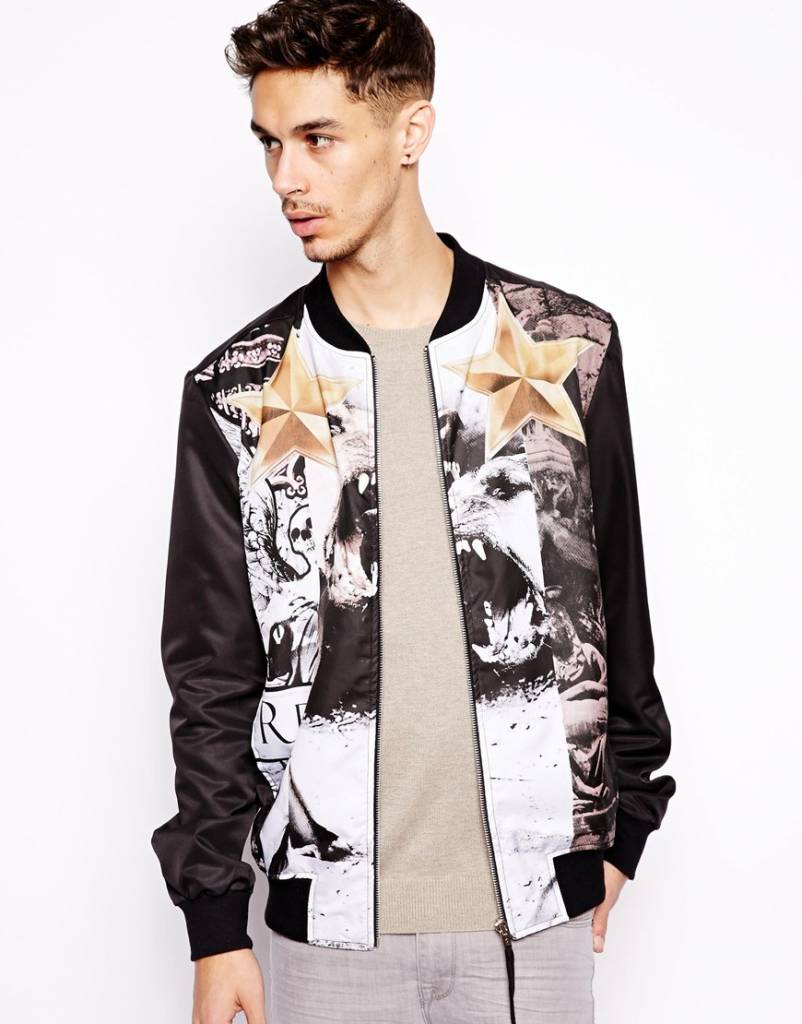 Bomber jacket with print