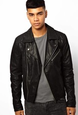 Leather biker jacket