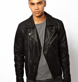 Leather biker jacket