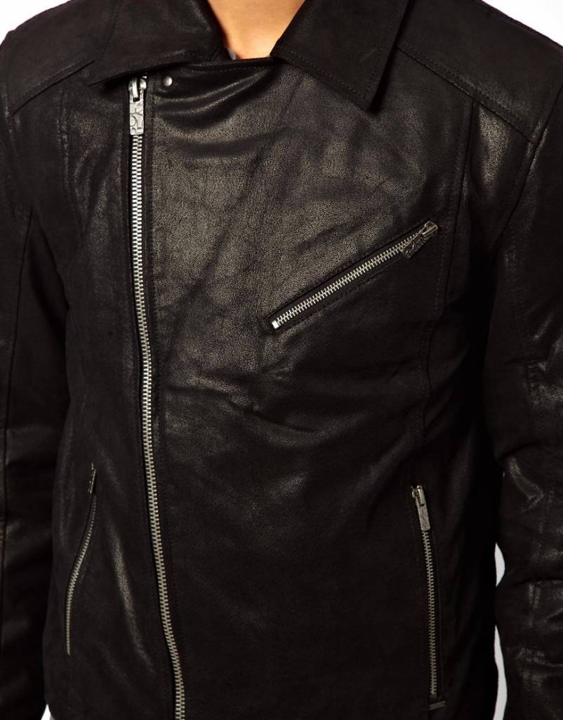 Leather biker jacket