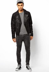 Leather biker jacket