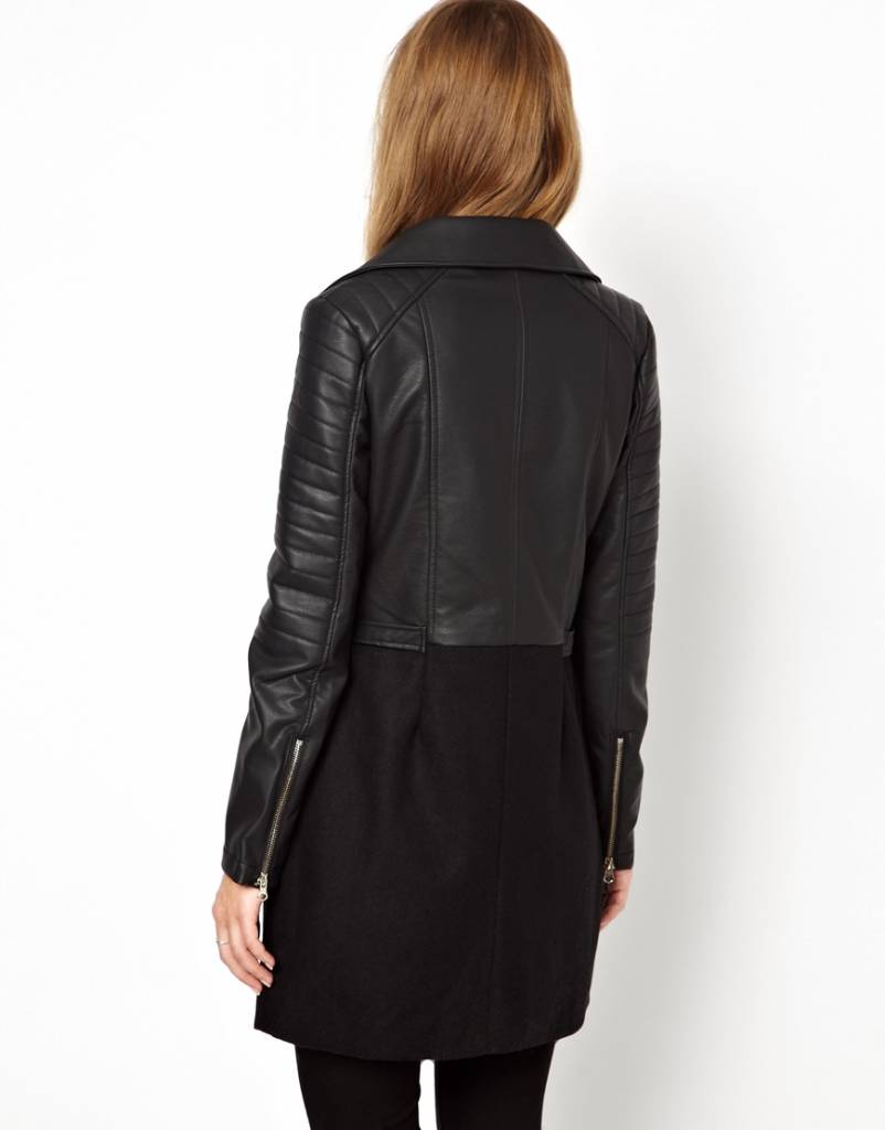 Leather biker jacket