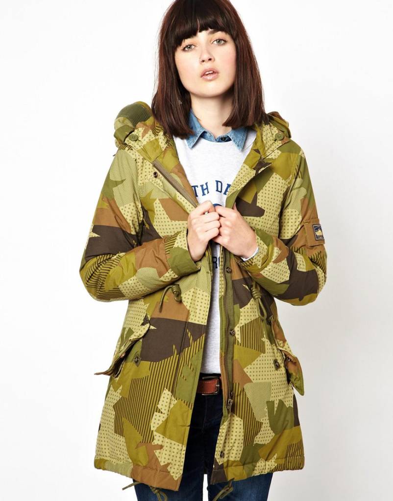 Parka camouflage print