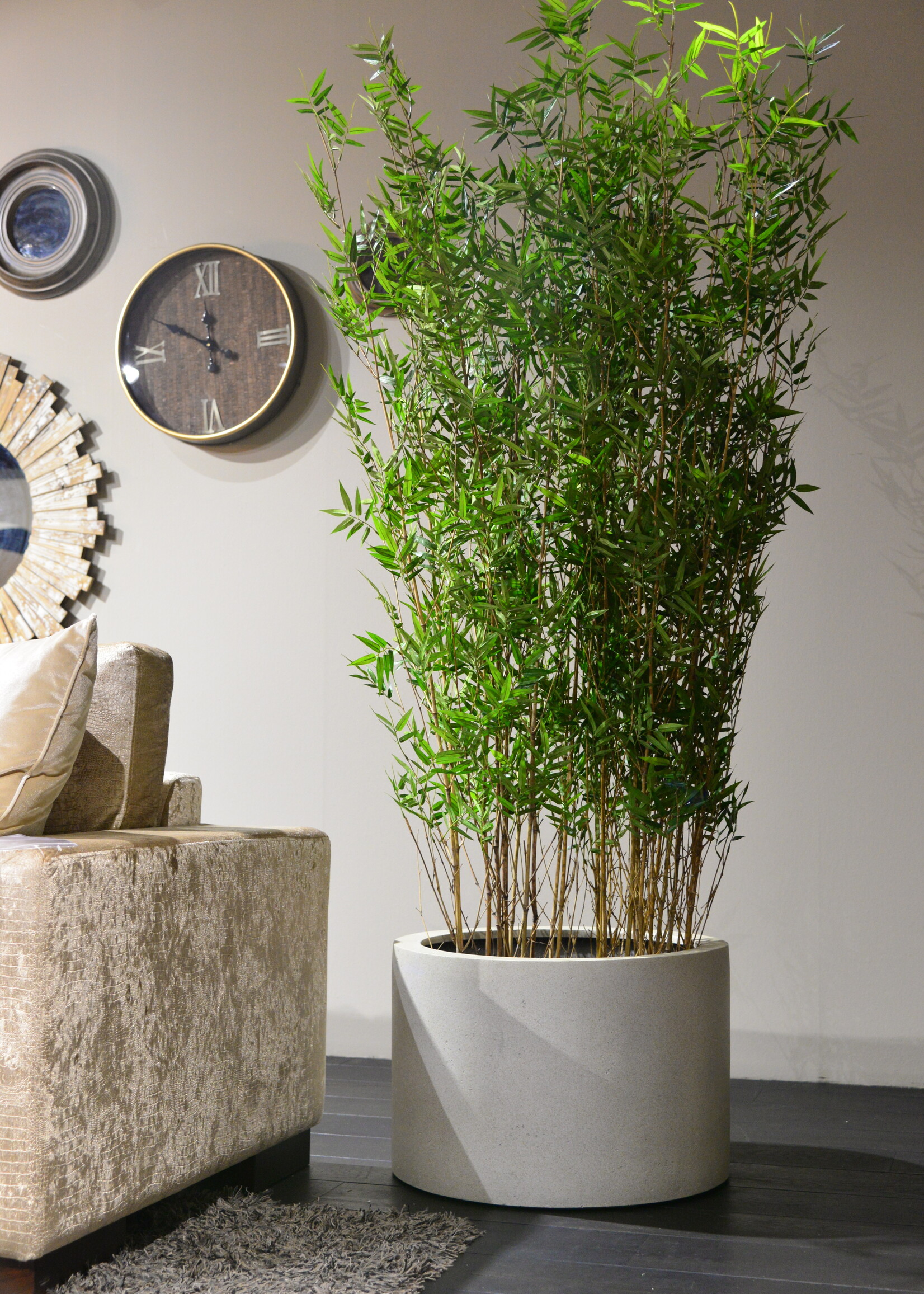 Luca Lifestyle - Grigio Pflanzkübel ''Grigio Cylinder'' Creme Weiß Rund Fiberglas