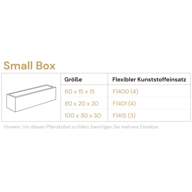 Pflanzkasten ''Argento Small Box'' Weiß Hochglanz Rechteckig Fiberglas