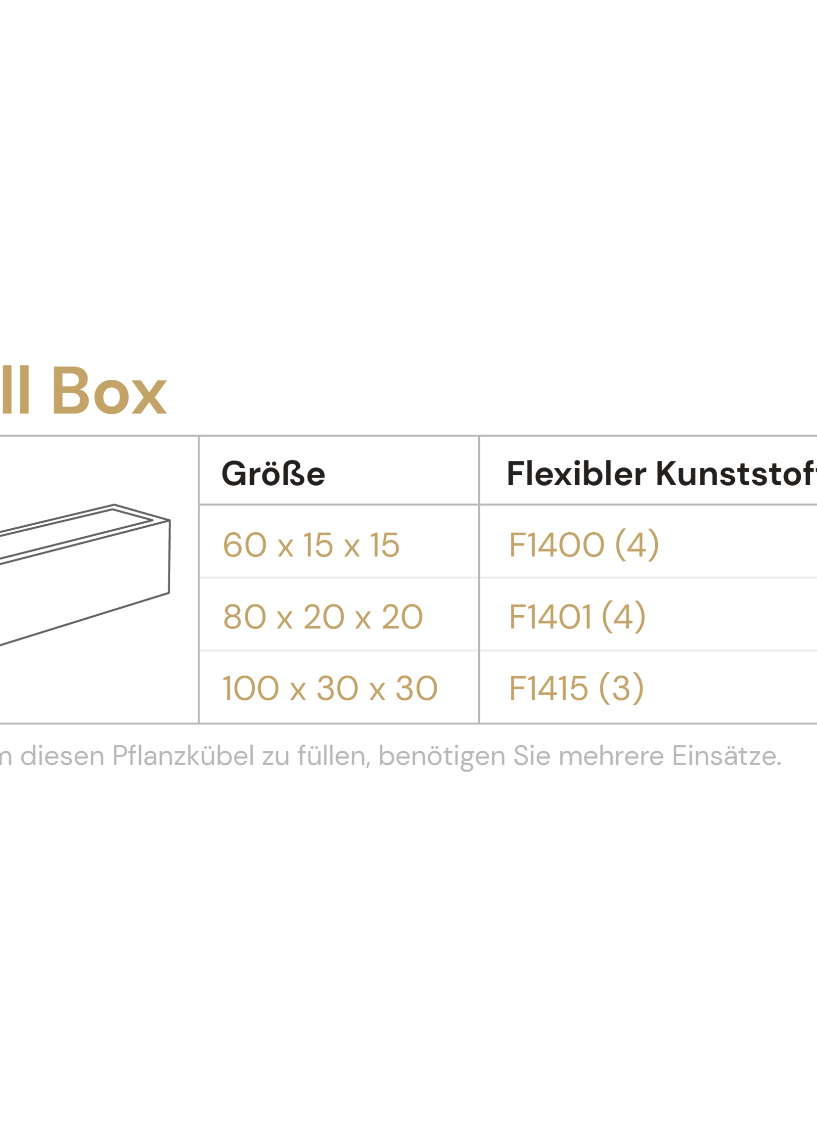 Luca Lifestyle - Argento Pflanzkasten "Argento Small Box" Betongrau Rechteckig Fiberglas