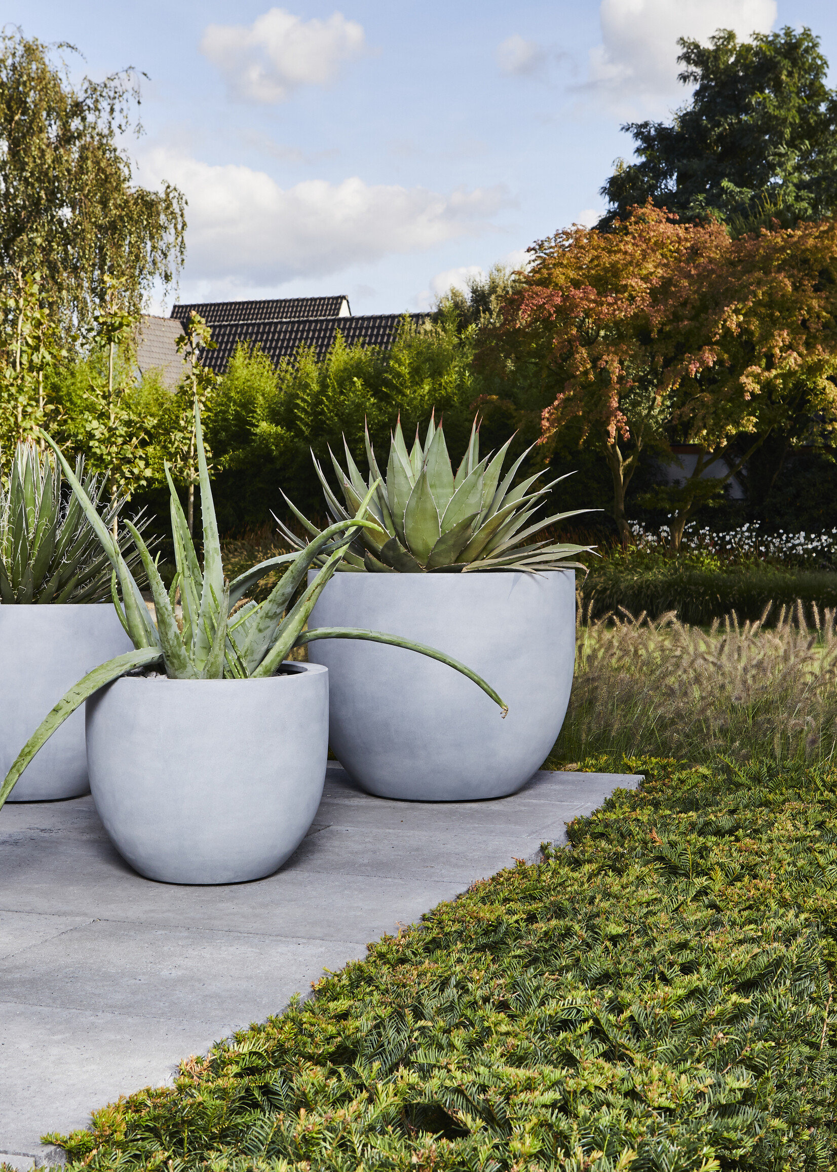 Luca Lifestyle - Argento Pflanzkübel "Argento New Egg Pot" Betongrau Rund Fiberglas