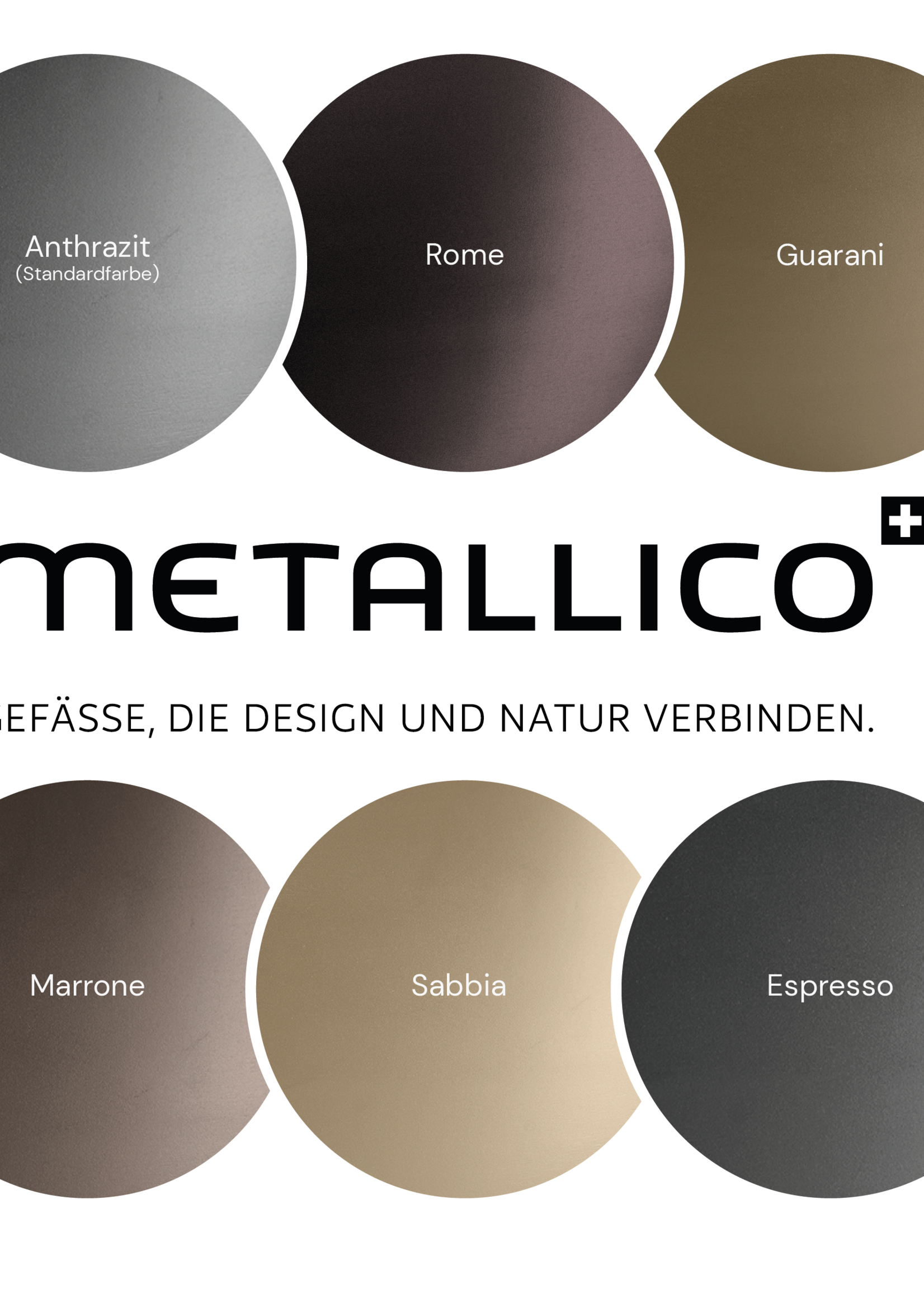 Metallico Wasserbrunnen "Metallico Fontana" Marrone Rund Aluminium - 90x90x45cm - F1160-MAR