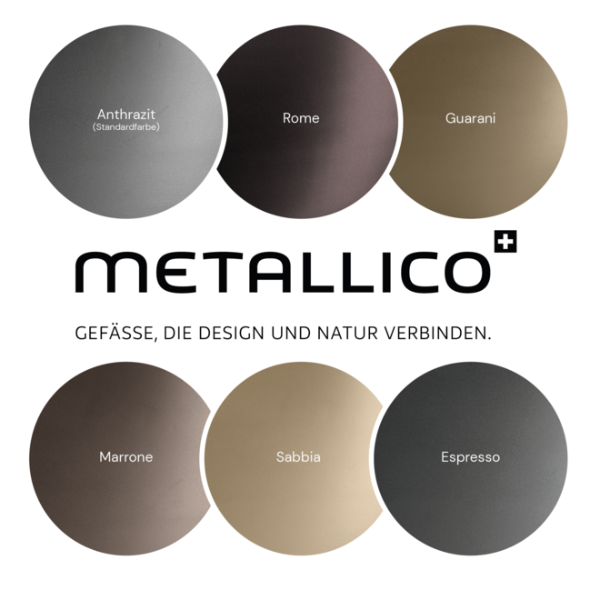 Pfanzkübel "Metallico Olivia" Sabbia Rund Aluminium