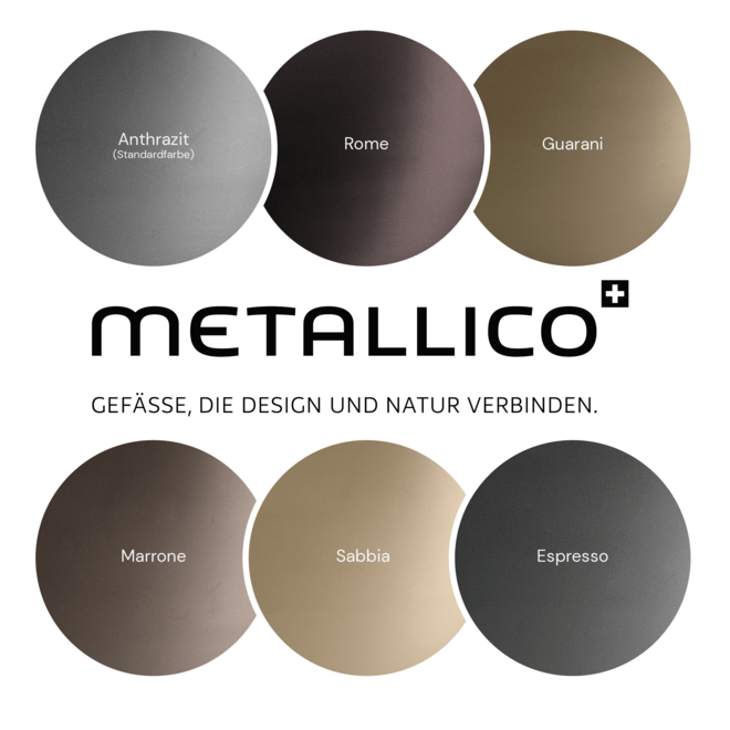 Pfanzkübel "Metallico Olivia" Guarani Rund Aluminium