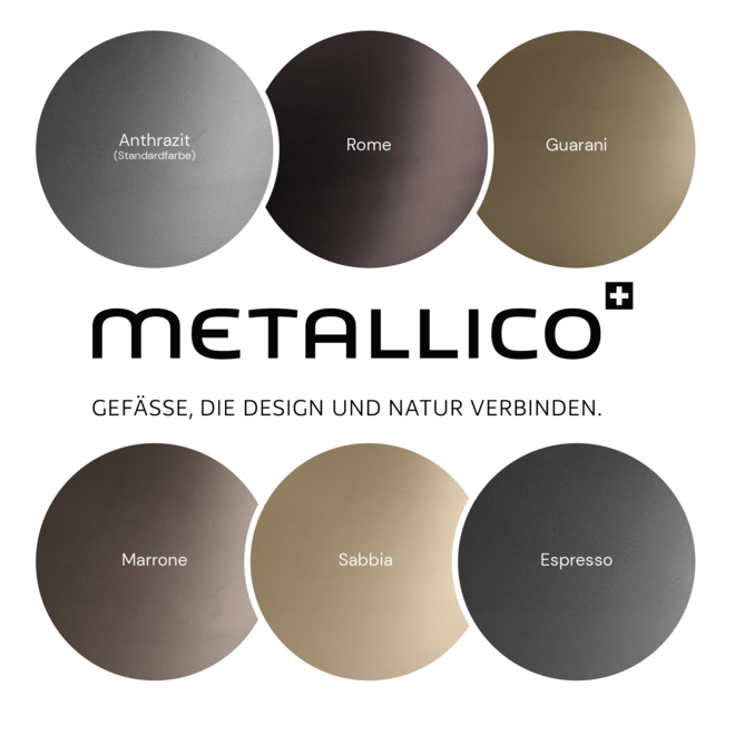 Pfanzkübel "Metallico Olivia" Spezialfarbe Rund Aluminium