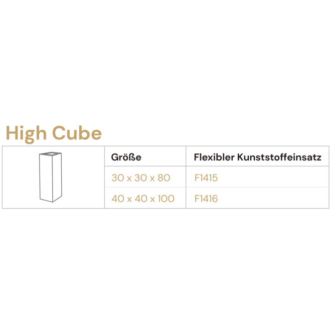 Pflanzkübel ''Struttura High Cube'' Hellgrau Quadratisch Fiberglas