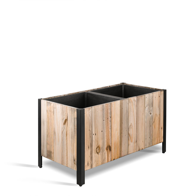 Pflanzkasten "Marrone Box Metal" Dark Flame Wood Rechteckig Holz