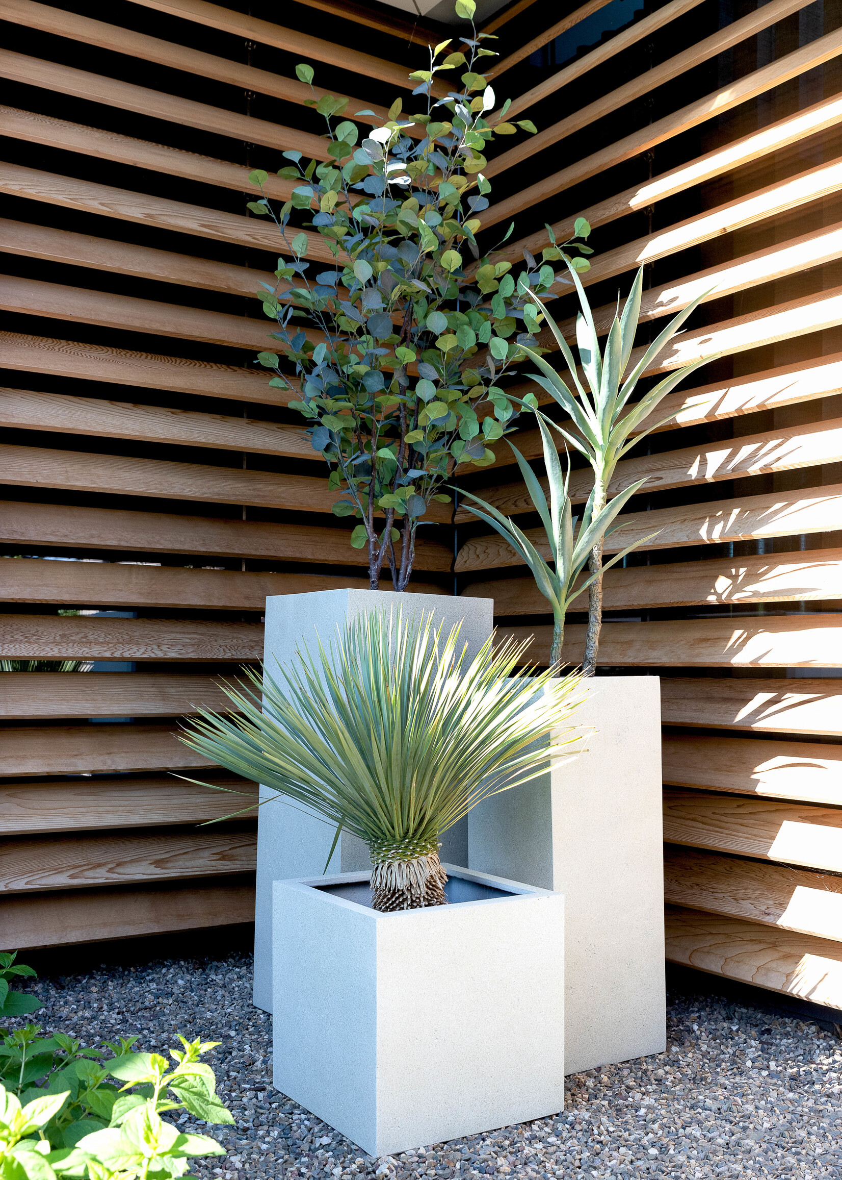 Luca Lifestyle - Grigio Pflanzkübel ''Grigio Cube'' Creme Weiß Quadratisch Fiberglas