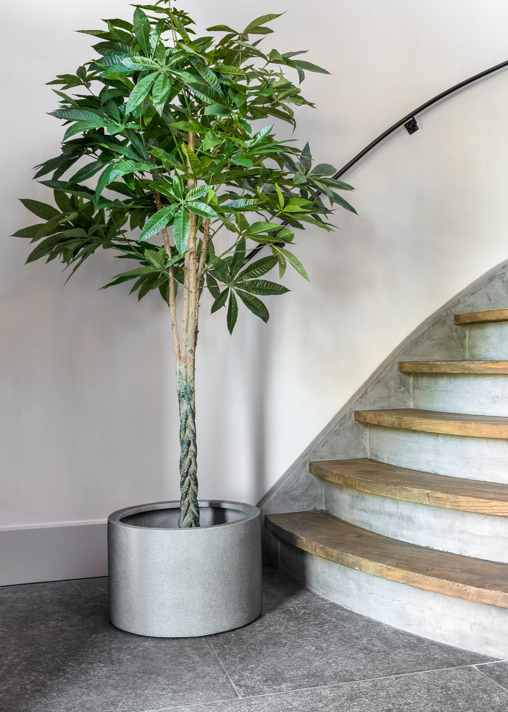 Luca Lifestyle - Grigio Pflanzkübel ''Grigio Cylinder'' Grau Rund Fiberglas