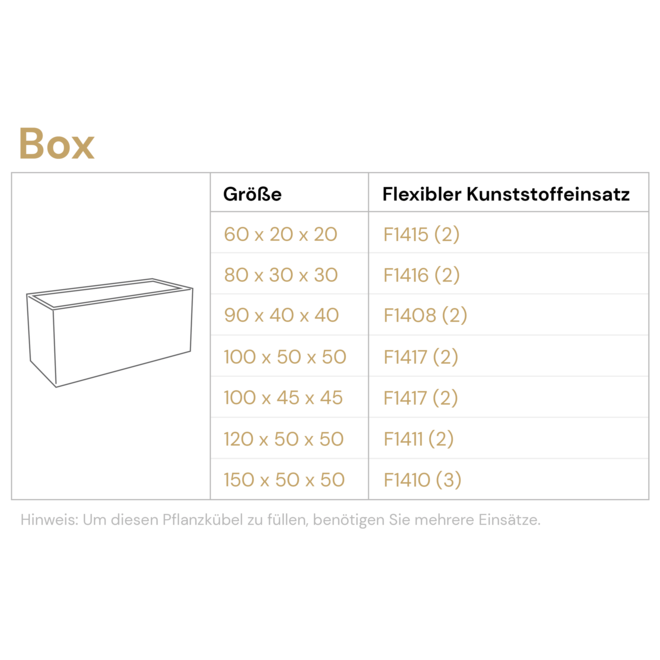 Pflanzkübel ''Struttura Box'' Hellgrau Rechteckig Fiberglas