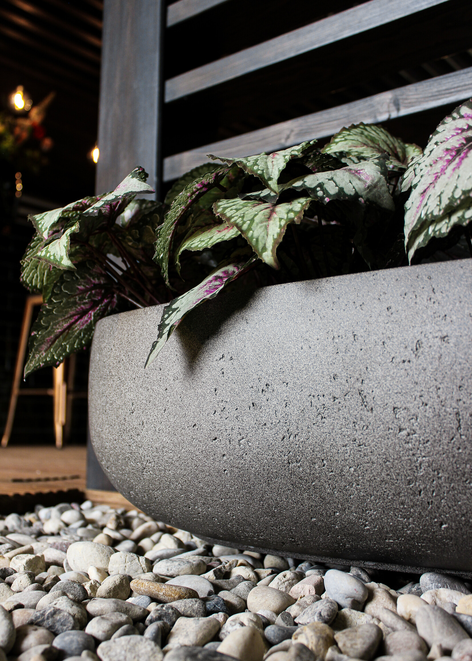 Luca Lifestyle - Grigio Pflanzkübel ''Grigio Longtail'' Grau Rund Fiberglas