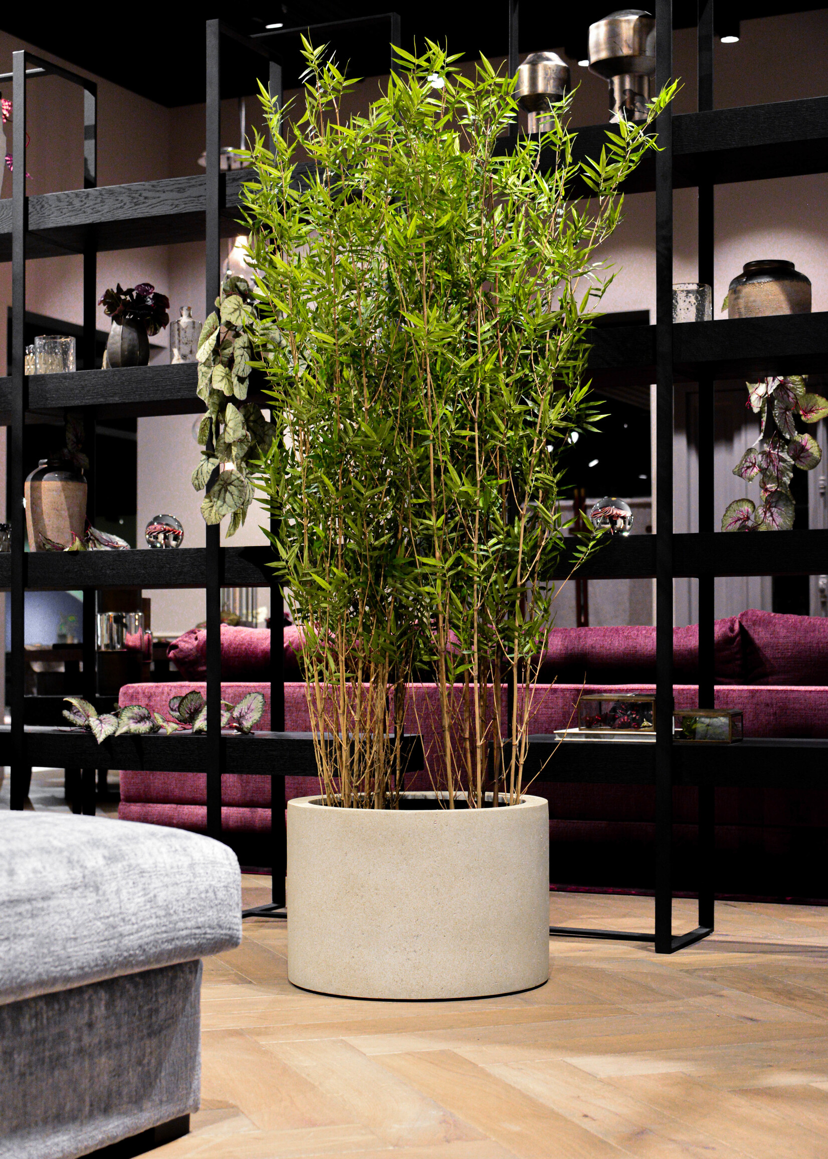 Luca Lifestyle - Grigio Pflanzkübel ''Grigio Cylinder'' Creme Weiß Rund Fiberglas