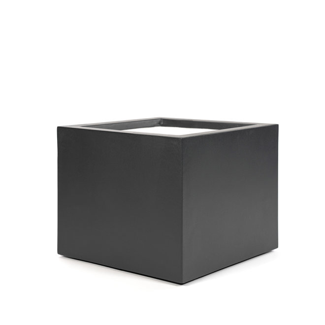 Pflanzkübel ''Stretto Low Cube'' Anthrazit Quadratisch Polyester