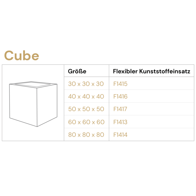 Pflanzkübel ''Struttura Cube'' Hellgrau Quadratisch Fiberglas