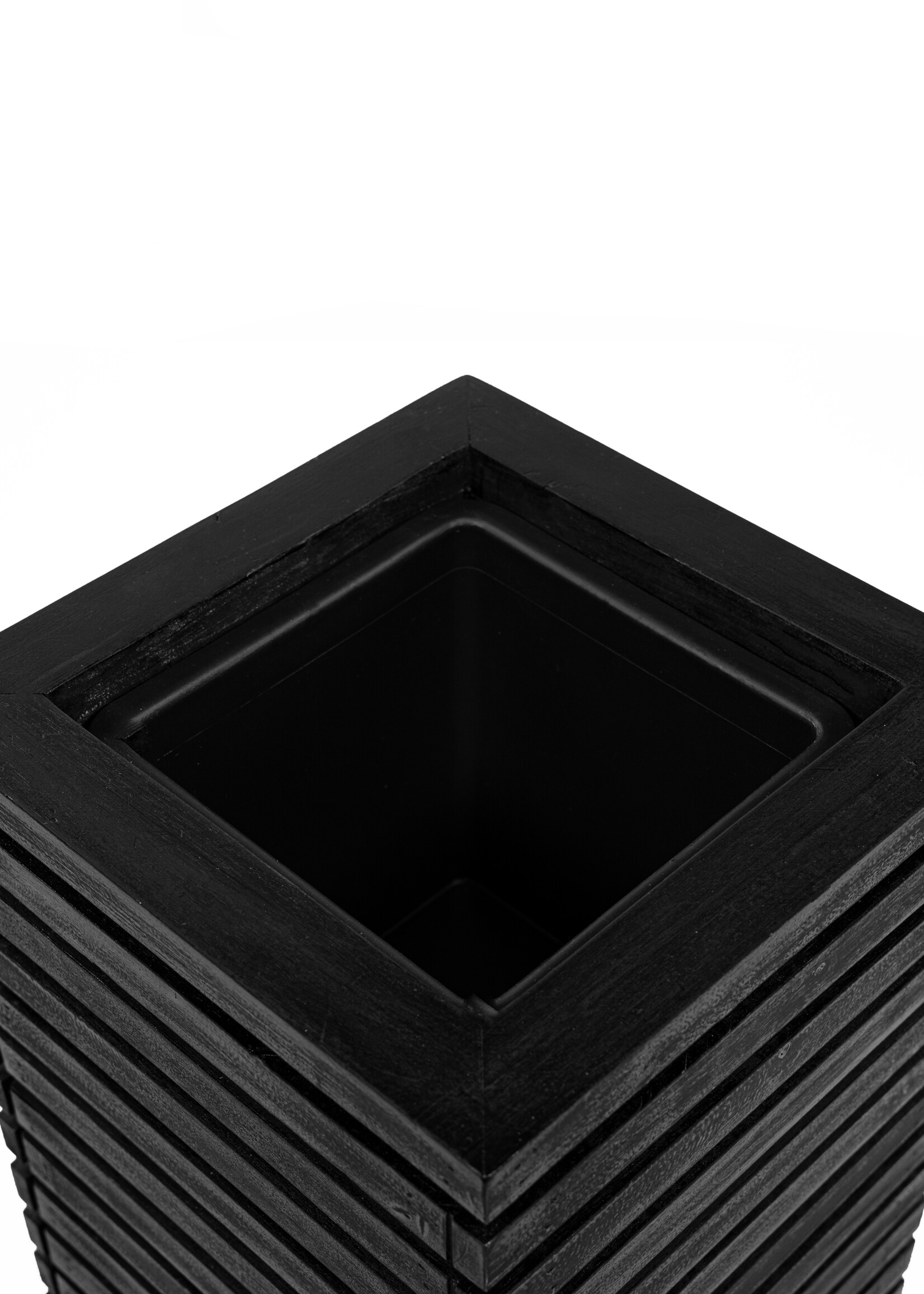 Luca Lifestyle - Marrone Pflanzkasten "Marrone Orizzontale High Cube" Schwarz Rechteckig Holz