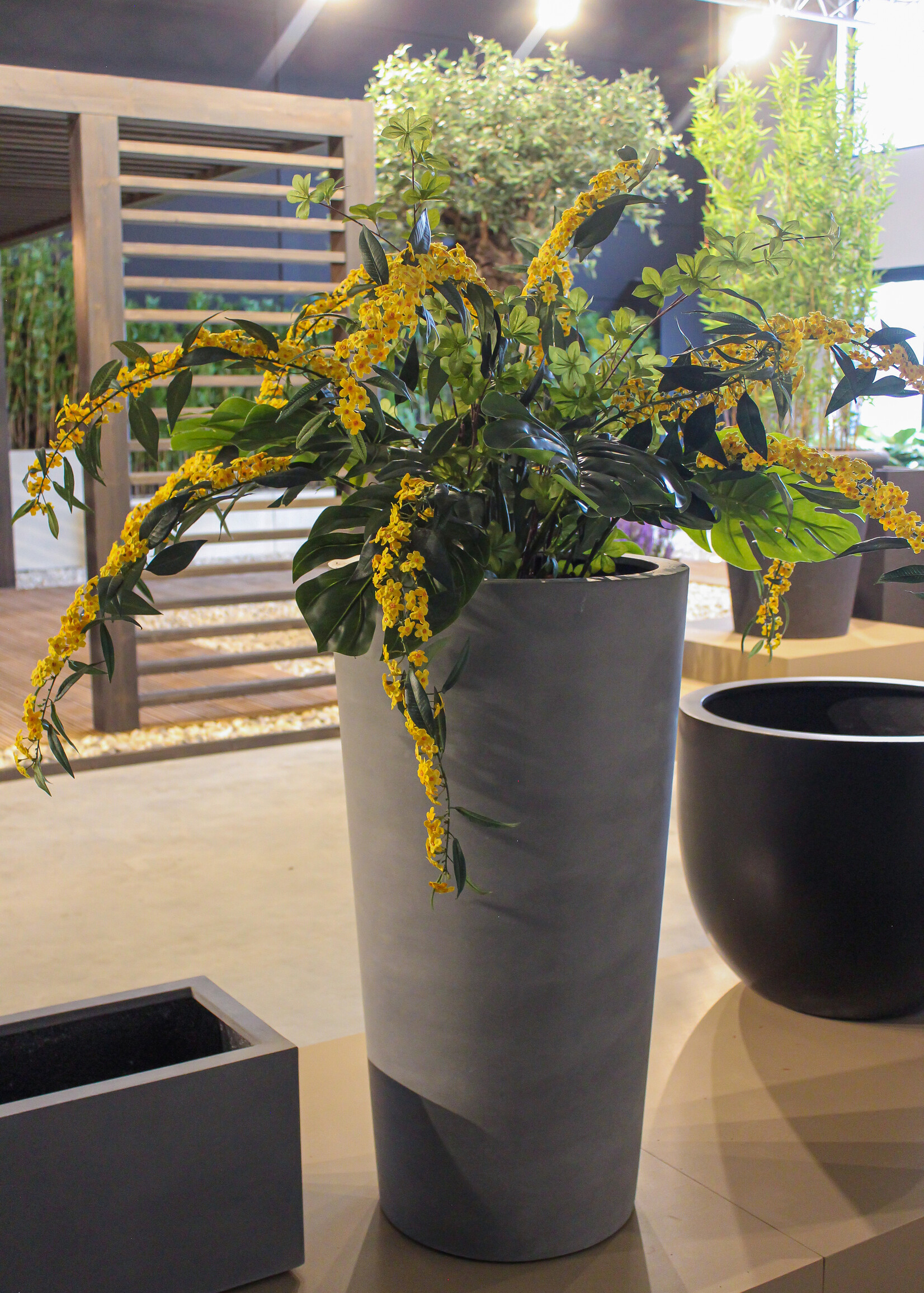 Luca Lifestyle - Argento Pflanzkübel "Argento Vase" Betongrau Rund Fiberglas