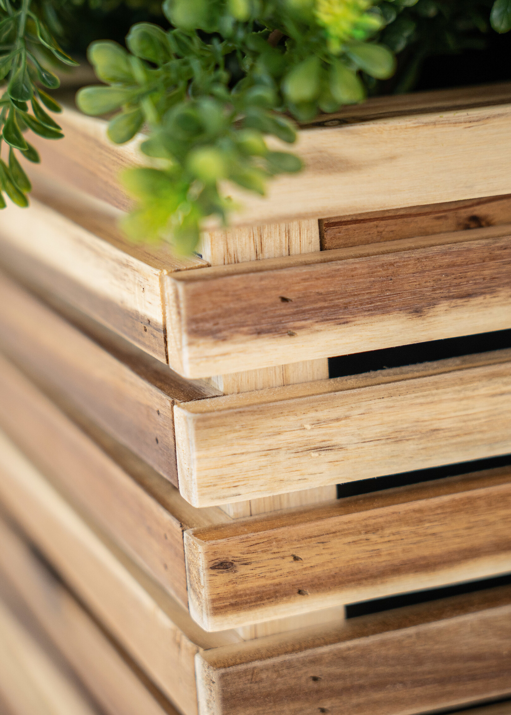 Luca Lifestyle - Marrone Pflanzkasten "Marrone Orizzontale High Cube" Acacia Rechteckig Holz