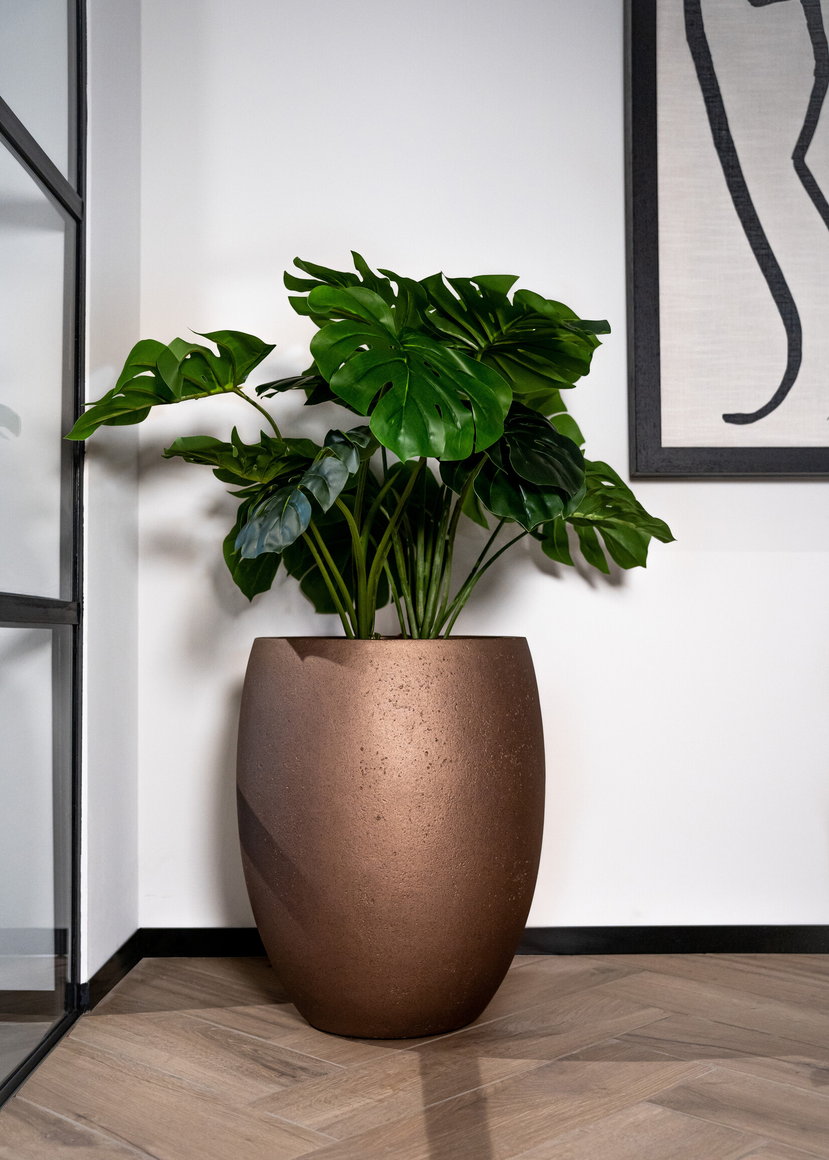 Luca Lifestyle - Grigio Pflanzkübel ''Grigio Tall Balloon'' Metallic Bronze Rund Fiberglas