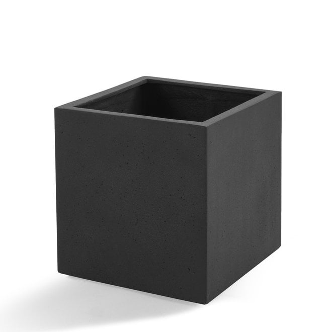 Pflanzkübel ''Grigio Cube'' Anthrazit Quadratisch Fiberglas