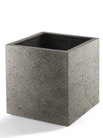 Luca Lifestyle - Grigio Pflanzkübel ''Grigio Cube'' Grau Quadratisch Fiberglas