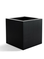 Luca Lifestyle - Argento Pflanzkübel "Argento Cube" Schwarz Quadratisch Fiberglas