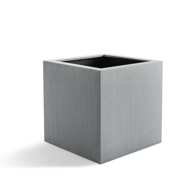 Pflanzkübel "Argento Cube" Betongrau Quadratisch Fiberglas