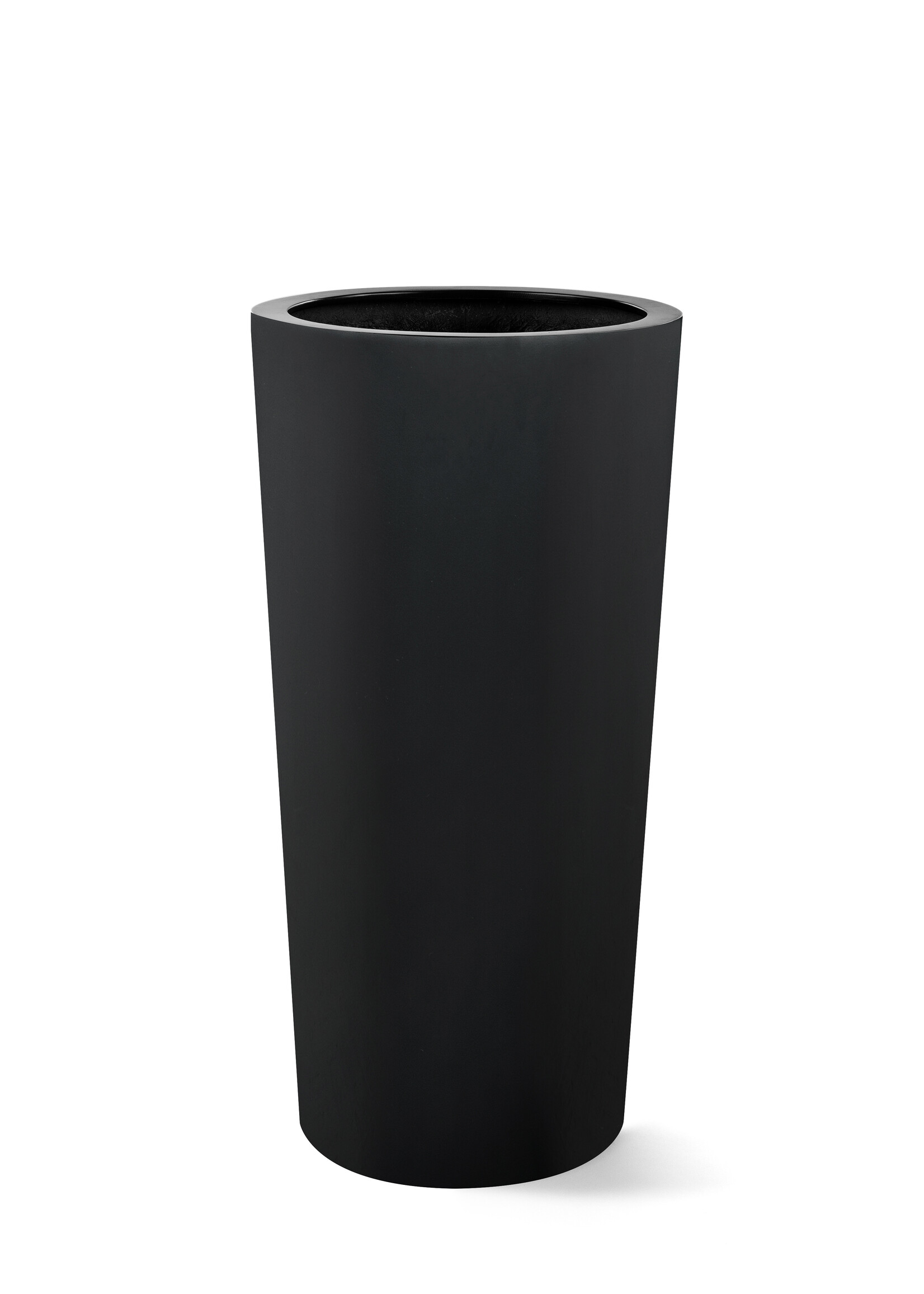 Luca Lifestyle - Argento Pflanzkübel "Argento Vase" Schwarz Rund Fiberglas
