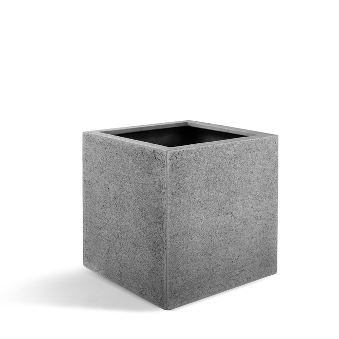 Pflanzkübel ''Struttura Cube'' Hellgrau Quadratisch Fiberglas