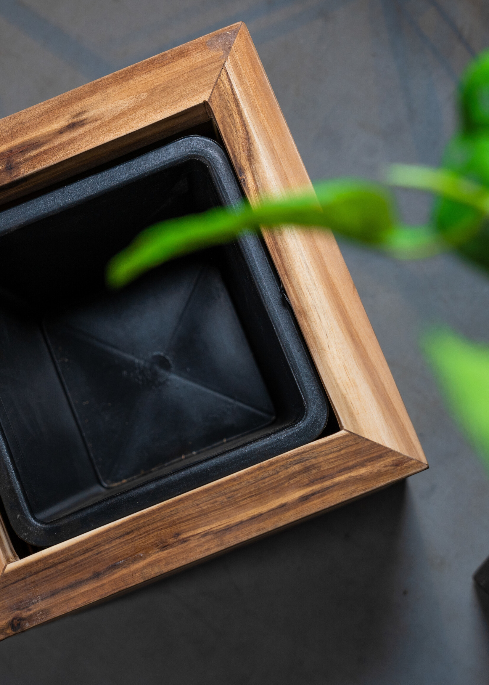 Luca Lifestyle - Marrone Pflanzkasten "Marrone Orizzontale Cube" Acacia Quadratisch Holz